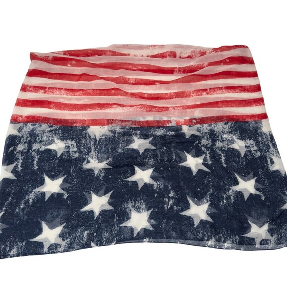 American Flag Infinity Scarf Patriotic Design Lightweight Sheer Fabric Unbranded - Picture 1 of 10